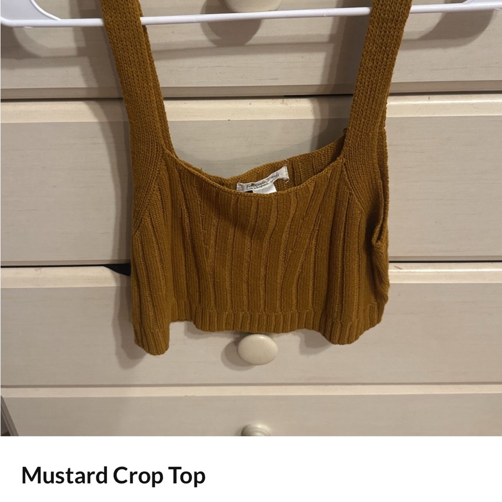 Mustard Ribbed Crop Top